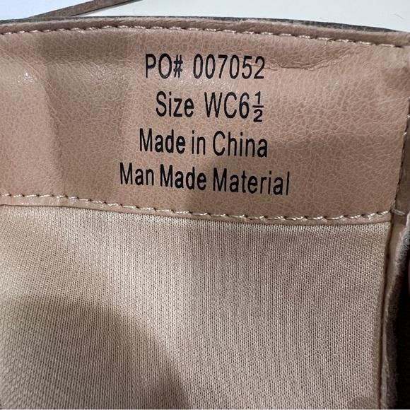 Journee Collection Carly Tall Riding Boots Strap Detail Taupe Wide Calf 6.5 NEW - Picture 15 of 16